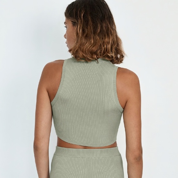 Aritzia Wilfred Reso Ribbed Tank Top - Sage Green - Picture 2 of 4